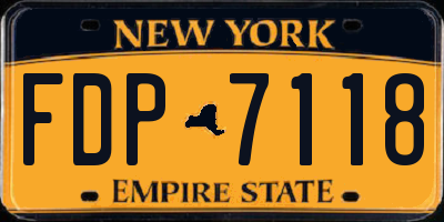 NY license plate FDP7118
