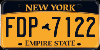 NY license plate FDP7122