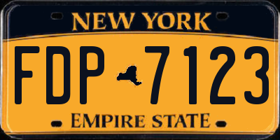 NY license plate FDP7123