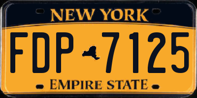 NY license plate FDP7125