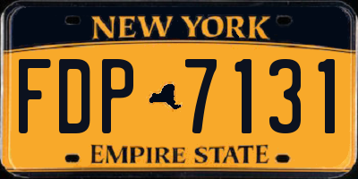 NY license plate FDP7131