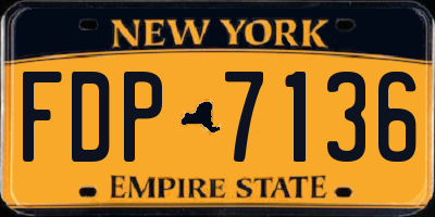 NY license plate FDP7136