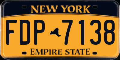 NY license plate FDP7138