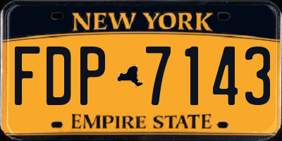 NY license plate FDP7143
