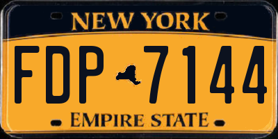 NY license plate FDP7144