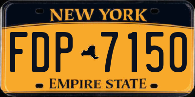 NY license plate FDP7150