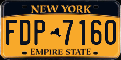 NY license plate FDP7160