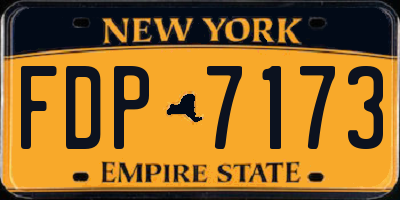 NY license plate FDP7173