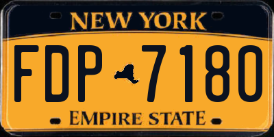 NY license plate FDP7180