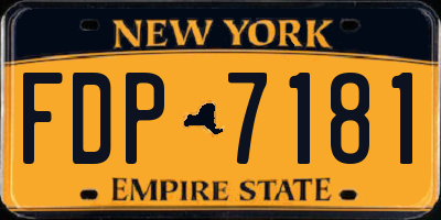 NY license plate FDP7181