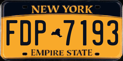 NY license plate FDP7193