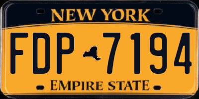 NY license plate FDP7194