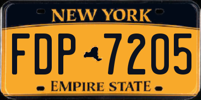 NY license plate FDP7205
