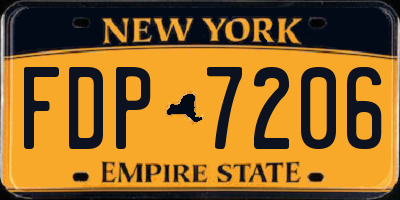NY license plate FDP7206