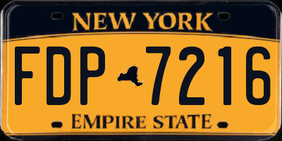 NY license plate FDP7216