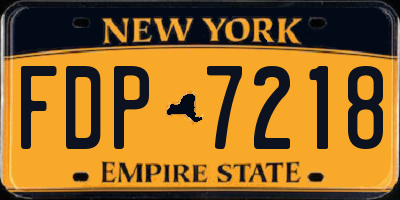 NY license plate FDP7218