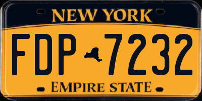 NY license plate FDP7232
