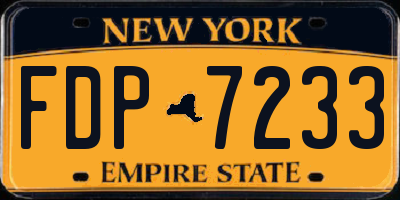 NY license plate FDP7233