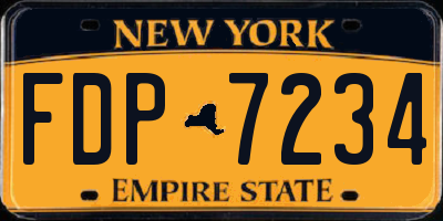 NY license plate FDP7234
