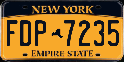 NY license plate FDP7235