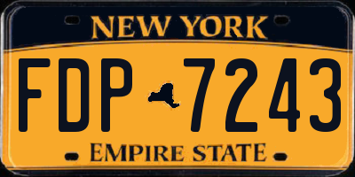 NY license plate FDP7243