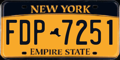 NY license plate FDP7251