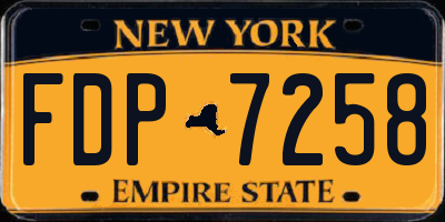 NY license plate FDP7258