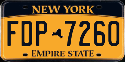 NY license plate FDP7260