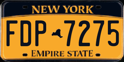 NY license plate FDP7275