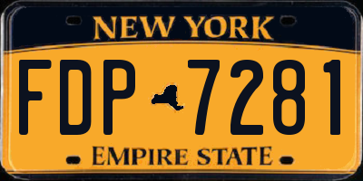 NY license plate FDP7281