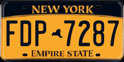 NY license plate FDP7287
