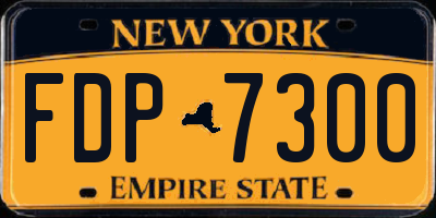 NY license plate FDP7300
