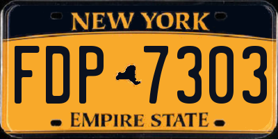 NY license plate FDP7303