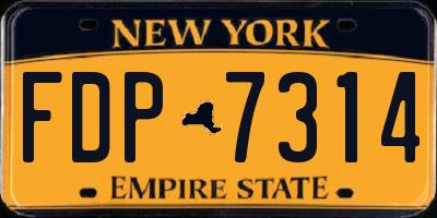NY license plate FDP7314
