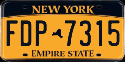 NY license plate FDP7315