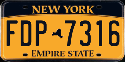 NY license plate FDP7316