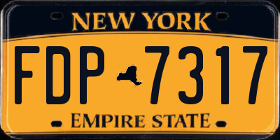 NY license plate FDP7317