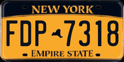 NY license plate FDP7318