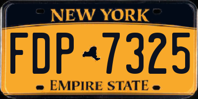 NY license plate FDP7325