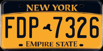 NY license plate FDP7326