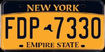 NY license plate FDP7330