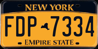 NY license plate FDP7334