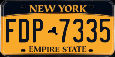NY license plate FDP7335
