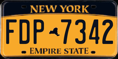 NY license plate FDP7342