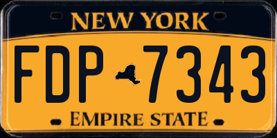 NY license plate FDP7343