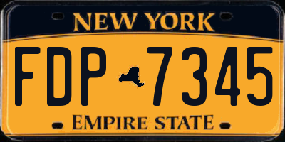 NY license plate FDP7345