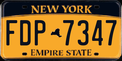 NY license plate FDP7347