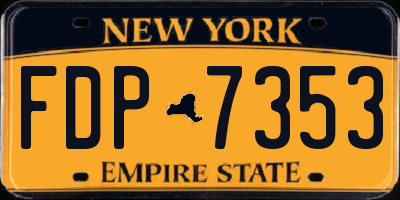 NY license plate FDP7353