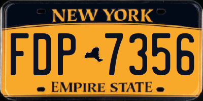 NY license plate FDP7356