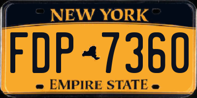 NY license plate FDP7360
